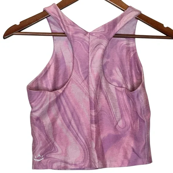 (Sold) Beyond Yoga Softmark Focus Cropped Tank in Chai Iris Melt Size Medium - Picture 4 of 8